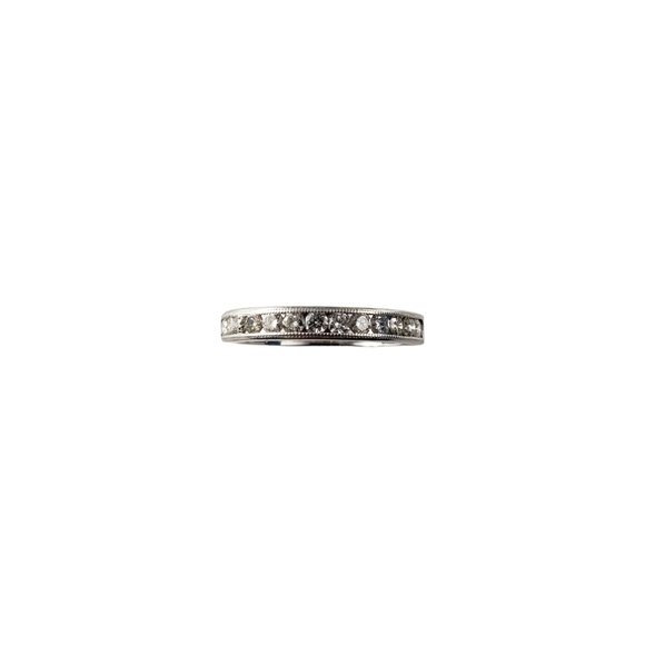 Vintage 14 Karat White Gold and Diamond Wedding Band Ring Size 5.5 #14070